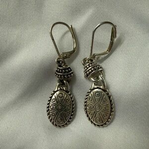 Napier Silver Oval Drop Earrings